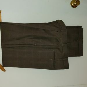 Perry Ellis Portfolio plaid 100% wool trousers